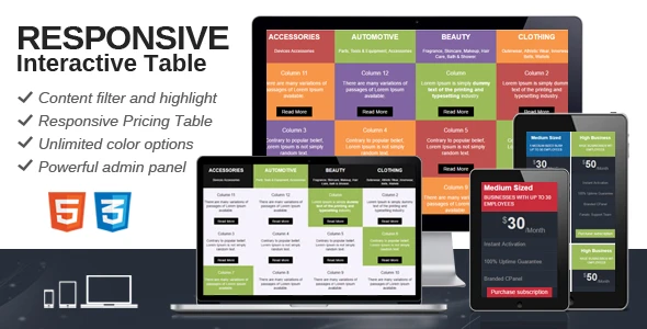 Internet Table Download Responsive Interactive Table GPL Plugin Free - 슬통연구소